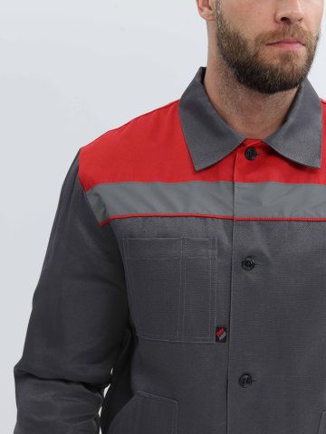 Костюм Лигор-2 СОП (тк.Смесовая,210) п/к, т.серый/красный