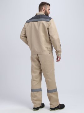 Костюм Лигор-2 СОП (тк.Смесовая,210) п/к, бежевый/т.серый