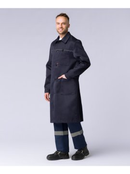 Халат мужской для ИТР (тк.Смесовая,210), т.синий