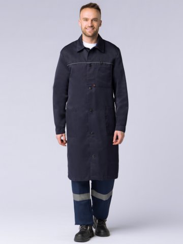 Халат мужской для ИТР (тк.Смесовая,210), т.синий