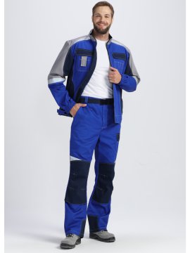 Костюм Вектрон-1 (тк.Смесовая,240) брюки, васильковый/т.синий/серый