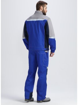 Костюм Вектрон-1 (тк.Смесовая,240) брюки, васильковый/т.синий/серый