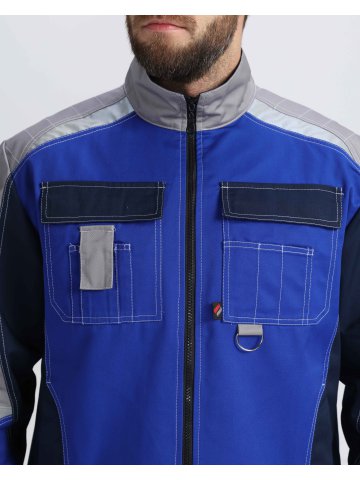 Костюм Вектрон-1 (тк.Смесовая,240) брюки, васильковый/т.синий/серый