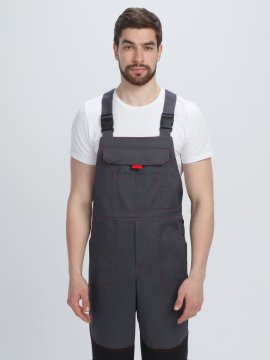 Костюм Строй-2 CH МВО (тк.Смесовая,280) п/к, т.серый/красный/черный