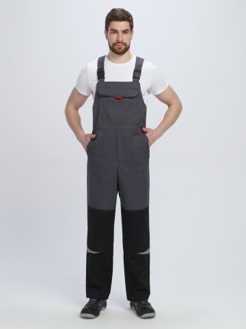 Костюм Строй-2 CH МВО (тк.Смесовая,280) п/к, т.серый/красный/черный