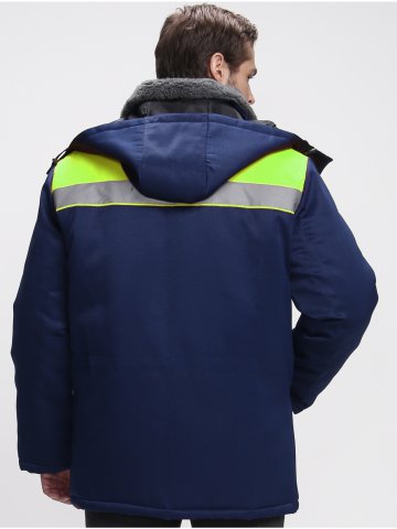 Куртка зимняя для бригадира NEW (тк.Смесовая,210), т.синий/лимонный
