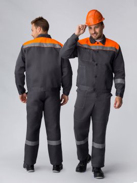 Костюм Лигор-2 СОП (тк.Смесовая,210) п/к, т.серый/оранжевый