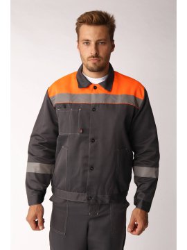 Костюм Лигор-2 СОП (тк.Смесовая,210) п/к, т.серый/оранжевый