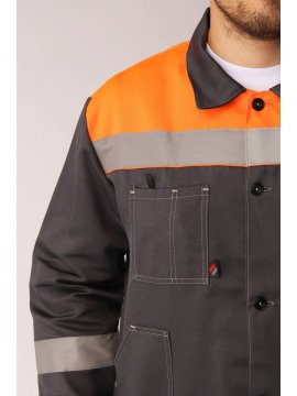 Костюм Лигор-2 СОП (тк.Смесовая,210) п/к, т.серый/оранжевый