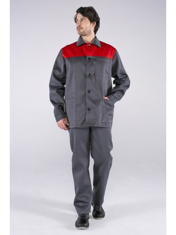 Костюм Стандарт (тк.Смесовая,210) брюки, т.серый/красный