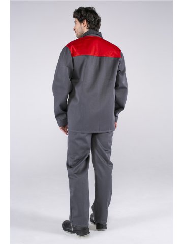 Костюм Стандарт (тк.Смесовая,210) брюки, т.серый/красный