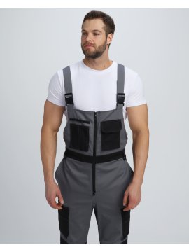 Полукомбинезон Милан NEW CH МВО (тк.Смесовая,270), т.серый/черный