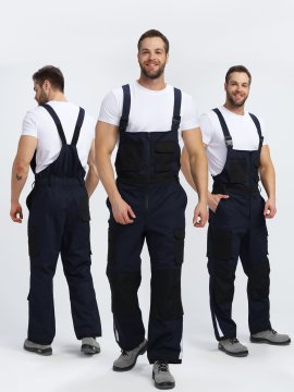 Полукомбинезон Милан NEW CH МВО (тк.Смесовая,270), т.синий/черный