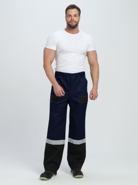 Костюм Виват-1 Премиум CH МВО (тк.Смесовая,240) брюки, т.синий/черный/васильковый