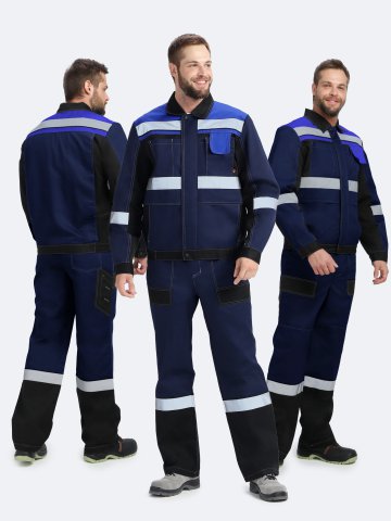 Костюм Виват-2 Премиум CH МВО (тк.Смесовая,240) п/к, т.синий/черный/васильковый