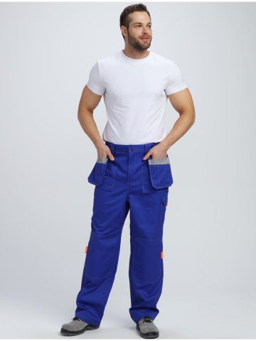 Костюм Союз-Профессионал-1 CH МВО (тк.Смесовая,240) брюки, васильковый/св.серый/оранжевый