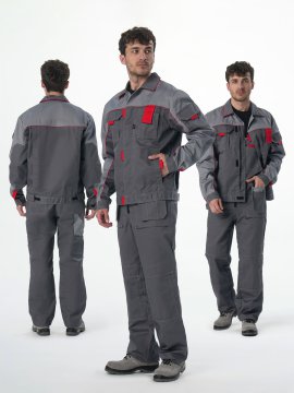 Костюм Союз-Профессионал-2 CH МВО (тк.Смесовая,240) п/к, т.серый/св.серый/красный