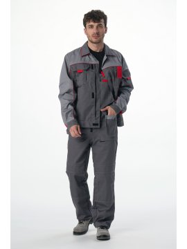 Костюм Союз-Профессионал-2 CH МВО (тк.Смесовая,240) п/к, т.серый/св.серый/красный