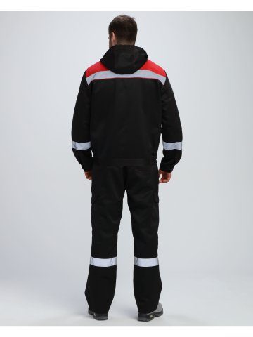 Костюм Нейч-2 СОП с капюшоном К. (тк.Смесовая,210) п/к, черный/красный