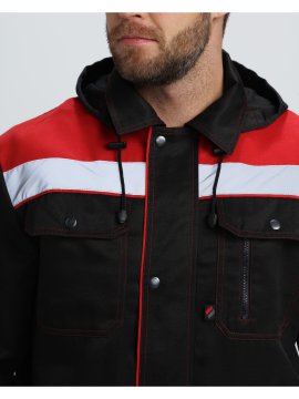 Костюм Нейч-2 СОП с капюшоном К. (тк.Смесовая,210) п/к, черный/красный