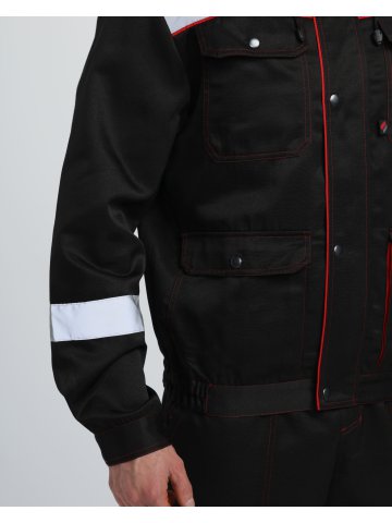 Костюм Нейч-2 СОП с капюшоном К. (тк.Смесовая,210) п/к, черный/красный