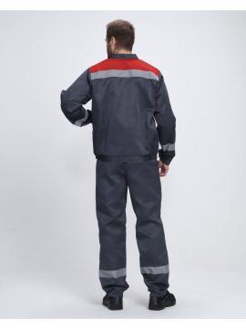 Костюм Лигор-1 СОП (тк.Смесовая,210) брюки, т.серый/красный