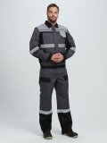 Костюм Виват-1 Премиум CH МВО (тк.Смесовая,240) брюки, т.серый/черный/св.серый