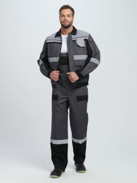 Костюм Виват-2 Премиум CH МВО (тк.Смесовая,240) п/к, т.серый/черный/св.серый