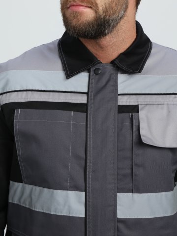 Костюм Виват-2 Премиум CH МВО (тк.Смесовая,240) п/к, т.серый/черный/св.серый