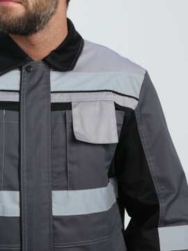 Костюм Виват-2 Премиум CH МВО (тк.Смесовая,240) п/к, т.серый/черный/св.серый