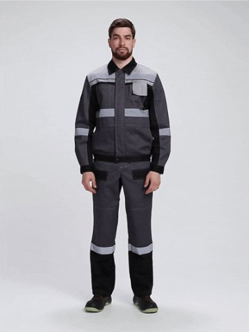 Костюм Виват-2 Премиум CH МВО (тк.Смесовая,240) п/к, т.серый/черный/св.серый