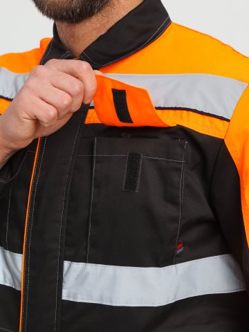 Костюм Виват-2 Премиум CH МВО (тк.Смесовая,240) п/к, черный/оранжевый