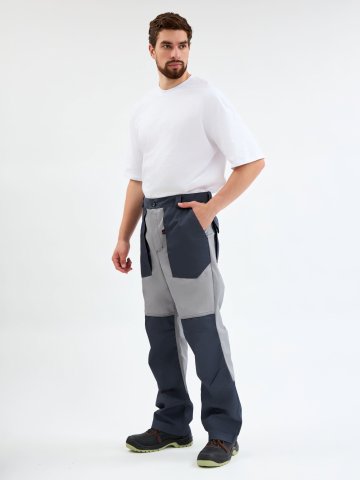 Брюки Лидер IMP (тк.Смесовая,240), т.серый/св.серый