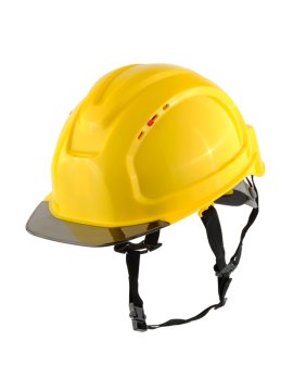 Каска защитная СОМЗ-80 Абсолют Престиж RAPID жёлтая, серый козырек