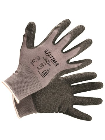 Перчатки BLACK GRIP трикотажные нейлоновые с латексным текстурированным покрытием ULTIMA, ULT650