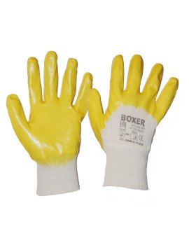 Перчатки BOXER с облегченным нитриловым покрытием, полуобливные, манжета, BXR1400