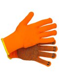 Перчатки BOXER из смесовой пряжи, утепленные акриловым флисом и с ПВХ точкой, BXR1934W